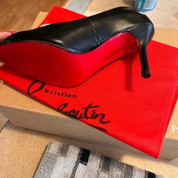 Christian Louboutin Classic Black Heels with Red Soles - Picture 5 of 5